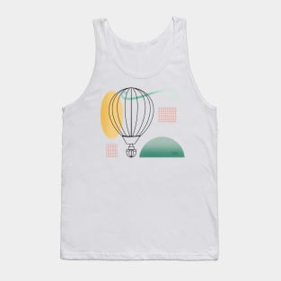 Hot Air Balloon Line Art Tank Top